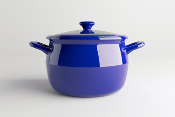 blue cooking pot isolated on white background
