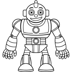 Obraz premium robot, cartoon, illustration, vector, 3d, warrior, technology, android, character, toy, machine, cyborg, robotic, science, metal, alien, soldier, astronaut, person, futuristic, armor