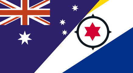 Flag of Australia and Bonaire. Two Flags Together Australian and Bonaire