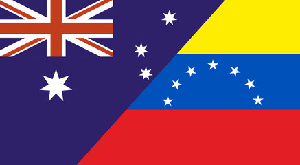 Flag of Australia and Venezuela. Two Flags Together Australian and Venezuelan