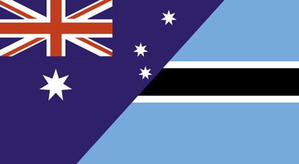 Flag of Australia and Botswana. Two Flag Together Australian and Botswanian