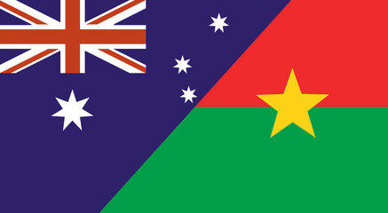 Flag of Australia and Burkina Faso. Two Flag Together Australian and Burkina Faso