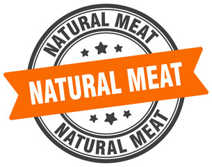 natural meat stamp. natural meat label on transparent background. round sign