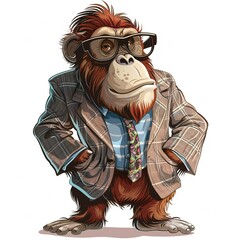 Orangutan business casual fashion