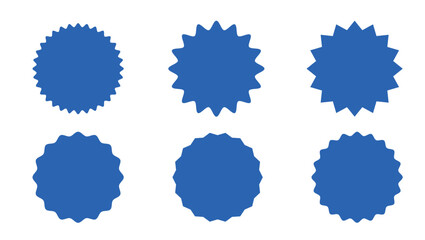 Set of vector starburst, sunburst badges