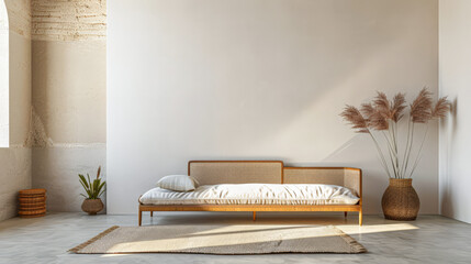 Living room interiors with minimalist deco in a luxury apartment. Residential Real Estate interior design composition