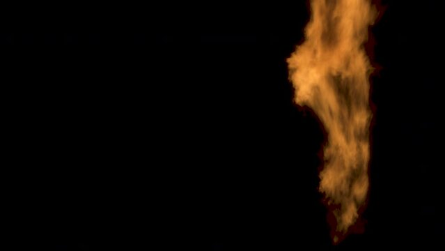 2 isolated roaring flames suitable for overlay screen mode 4K