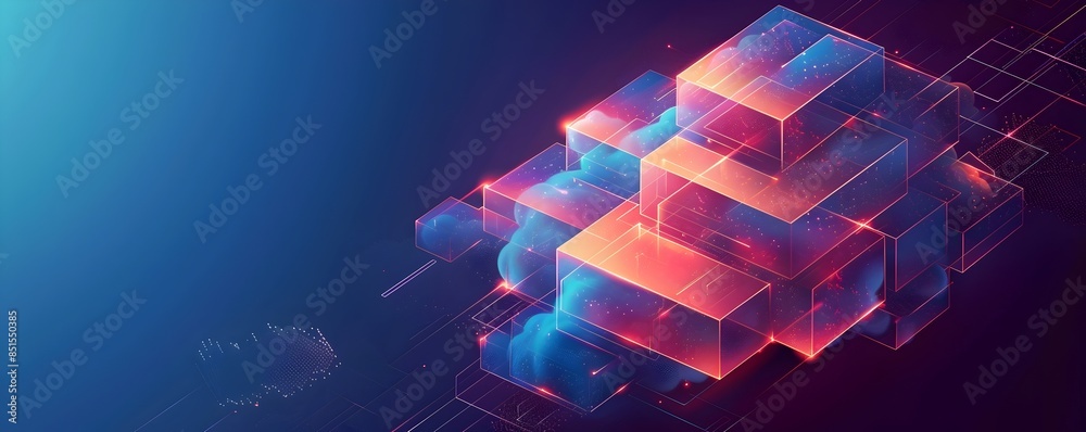 Poster visualization of layered cloud computing infrastructure and services concept