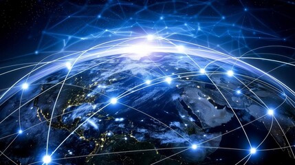 Obraz premium Digital network around the globe,