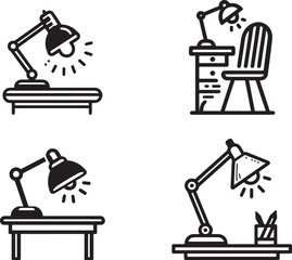 Desk lamp Detailed Rounded Lineal icon