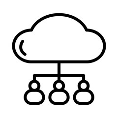 Cloud group line icon. Cloud icon. Cloud icon isolated on white background. Transparent background, minimalist symbol. Vector images