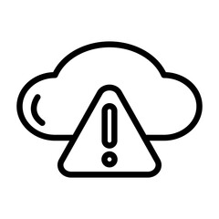 Cloud warning line icon. Cloud icon. Cloud icon isolated on white background. Transparent background, minimalist symbol. Vector images