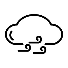 Cloud wind line icon. Cloud icon. Cloud icon isolated on white background. Transparent background, minimalist symbol. Vector images