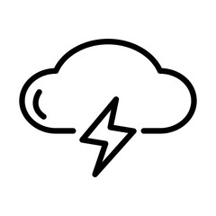 Cloud thunder line icon. Cloud icon. Cloud icon isolated on white background. Transparent background, minimalist symbol. Vector images