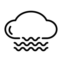 Cloud Foggy line icon. Cloud icon. Cloud icon isolated on white background. Transparent background, minimalist symbol. Vector images