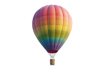 Fototapeta premium A beautiful colorful hot air balloon isolated white background , Colorful hot air balloon A beautifully illustrated hot air balloon watercolor painting of colorful air balloon 
