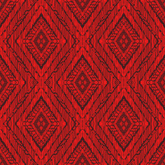Ikat floral paisley embroidery on background.geometric ethnic oriental pattern traditional.Aztec style abstract vector illustration.design for texture,fabric,clothing,wrapping,decoration.
