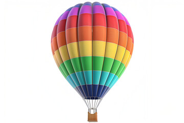 Fototapeta premium A beautiful and colorful hot air balloon isolated white background , Colorful rainbow hot air balloon , Striped hot air balloon 