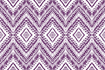 Ikat floral paisley embroidery on background.geometric ethnic oriental pattern traditional.Aztec style abstract vector illustration.design for texture,fabric,clothing,wrapping,decoration.
