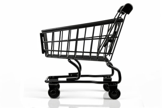 recommend clip art: black silhouette of shopping cart icon isolated on white background
