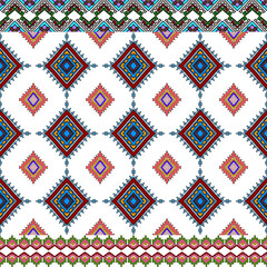 geometric traditional ethnic pattern Ikat seamless pattern border abstract design for fabric print.