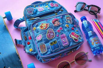 back to school with backpack background professional photography