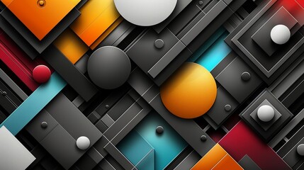 Intricate geometric shapes in shades of black and white, conveying a sense of modern sophistication and elegance. Abstract Backgrounds Illustration, Minimalism,