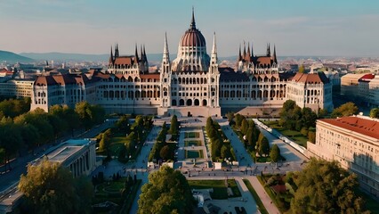Fototapeta premium Fairytale world with an image of Budapest, Hungary's iconic Buda Castle AI-generated