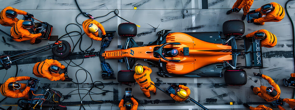 Precision Pit Stop: Formula 1 Team at Work