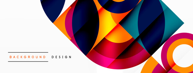 Obraz premium Circles and petals. Geometric beautiful abstract minimal template for Wallpaper, Banner, Background, Card, Book Illustration, landing page