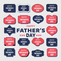 Happy Father's Day Social Media Post Template., Square, Heart, Shape With typography. Editable Eps Victor Illustration Flat Backgrounds.