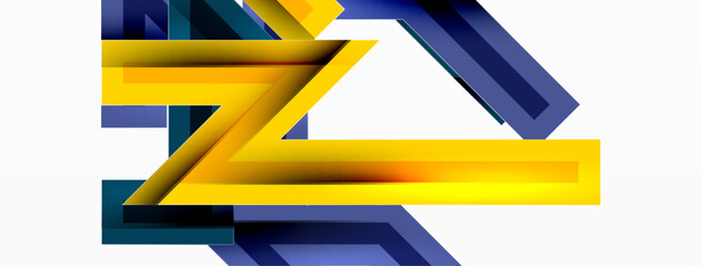 Line zig zag dynamic geometric abstract background. Colorful lines with shadow and light effects, various routes concept. Vector Illustration For Wallpaper, Banner, Background, Card