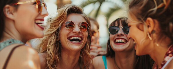 A group of friends laughing and enjoying each other's company.