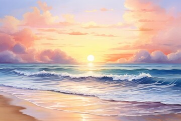 Fototapeta premium Sun rise beach landscape nature outdoors.