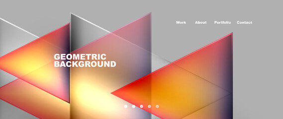 Fototapeta premium Flowing bright neon gradients geometric abstract background with triangles and lines. Fluid color pattern of color liquid gradient background for wallpaper, banner, background, card, landing page