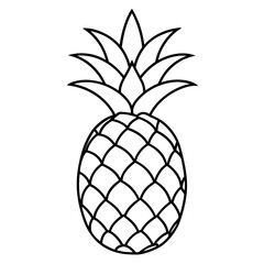 pineapple vector illustration on white background.
