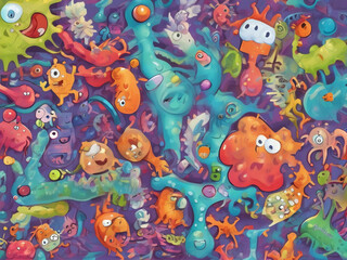 Fototapeta premium Germs / Viruses Close-up 