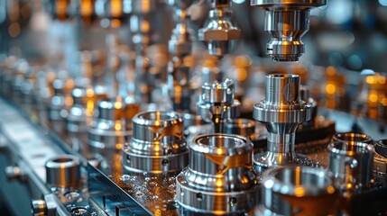 Close-up of an Industrial Manufacturing Process