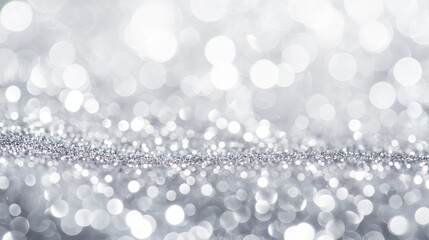 Silver bokeh background, festive and sparkling, holiday and celebration theme