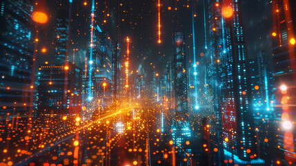 Fototapeta premium Digital data and network technology background