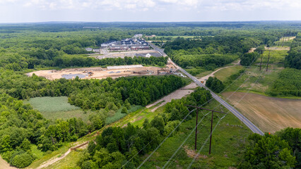 Drone of Epic Sunset in New Jersey Suburbs Homes 