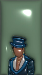 3D Flower, Bridgerton concept, Kate, Wallpaper with inflate plastic effect. Phone wallpaper, 3D render illustration. Trendy background.	
