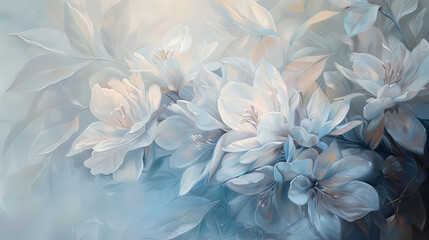 Serene oil paintings capturing the ethereal beauty, AI generative