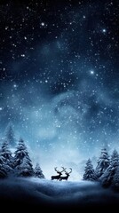 Fototapeta premium Deers silouhette night christmas outdoors.