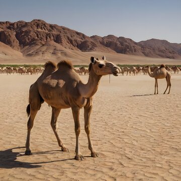 Group camals in the desert