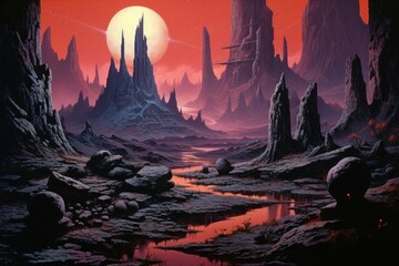 Unique landscape mountain nature night.