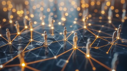 Global network of connected people with technology