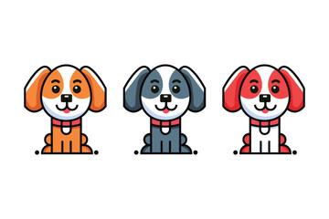 Fototapeta premium cute dog cartoon logo vector, cute dog for kids