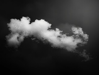 Hyperrealistic natural look a White cloud on black background, high definition, in the style
