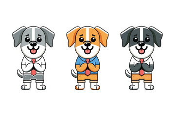 cute dog cartoon logo vector, cute dog for kids